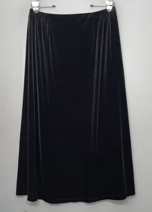 White Stag Black Velvet Skirt Size Large Pull On Elegant Whimsigoth Vamp Witchy thumbnail 1