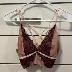 Free People Beautiful Berry Lace Bralette Bra thumbnail 3