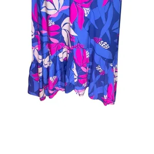 Abel the Label Anthropologie flutter sleeve high low midi dress bold floral XS thumbnail 7