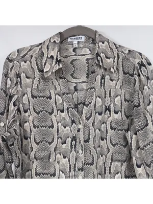Express Portofino Snakeskin Print Shirt Women’s M thumbnail 2