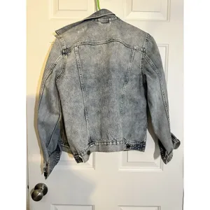 Gap Denim Jacket Women's Medium Blue Button Up Long Sleeve Stretch Casual Retro thumbnail 3