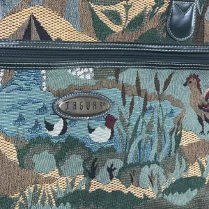 Jaguar Vintage Tapestry Tote Bag Womens OS Green Farm Scene Animal Woven Cotton thumbnail 4