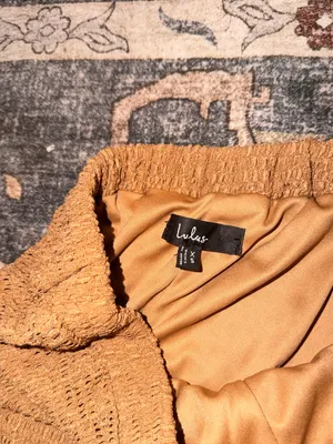 Lulus Light Brown Textured Pants wide leg high rise XSmall thumbnail 3