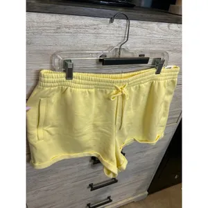 Victoria's Secret PINK Ivy Fleece Rolled Hem Shorts Yellow XL NWT thumbnail 3