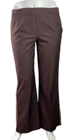 Zara Womens Brown High Waisted Flared Wide Leg Crop Lounge Trousers Pants Sz XL thumbnail 1