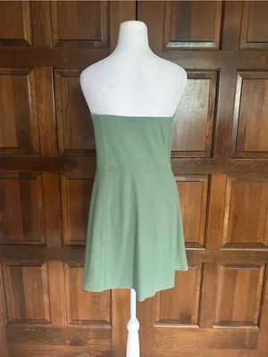 NWT AE American Eagle Strapless‎ Tube Dress Built In Shorts Romper Green Large L thumbnail 3