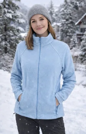 Columbia Sky Blue Full-Zip Fleece Size Medium thumbnail 1