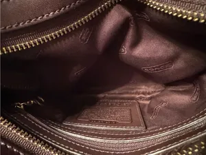Coach Chocolate Brown Leather Shoulder Bag Mini Pouch Demi Vintage thumbnail 8
