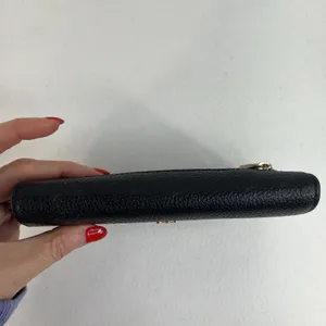 MICHAEL‎ KORS Envelope Wallet Large Black Pebble Leather Tri-Fold Gold Tone Logo thumbnail 7