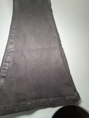 7 For All Mankind Black coated waxed flare boot cut Jeans 25 inch waist size 0-2 thumbnail 2