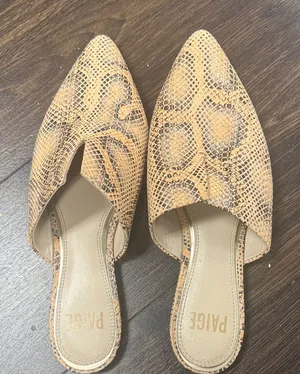 PAIGE Alia Snake-Embossed Leather‎ Mules - Size 7 thumbnail 1