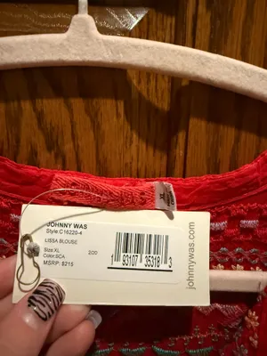 Johnny Was Red Embroidered Top thumbnail 2