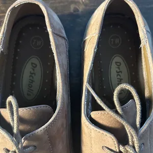 Dr. Scholls Donna Oxford Shoes 7W Tan Lace Up Nubuck Comfort Preppy Academia thumbnail 6