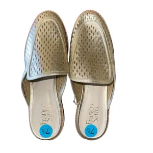 NEW Franco Sarto Aimee Gold Loafer Mule Slip On Eyelet Detail Comfort 7.5 thumbnail 5