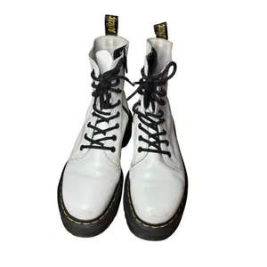 Dr. Martens White Jadon Leather Platform Boots Size 7 thumbnail 2