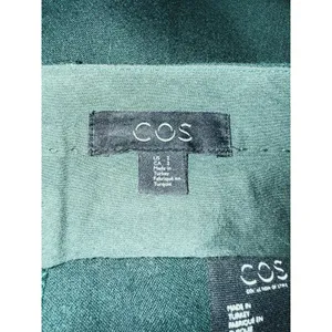 COS Womens Wool Wide Leg Crop Trouser Pants Pleated Size 2 Green Academia Career thumbnail 3