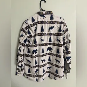 Cabela's Womens Nature Aztec Animal Theme Shirt Size Large Flannel 100% Cotton thumbnail 2