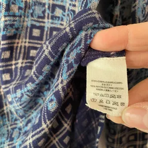 Free People Blue Plaid Button Down Shirt Tunic Western Boho Women's size XS thumbnail 10