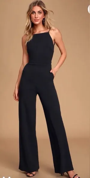 Lulus Women’s Black‎ Something to Behold Jumpsuit Small thumbnail 1