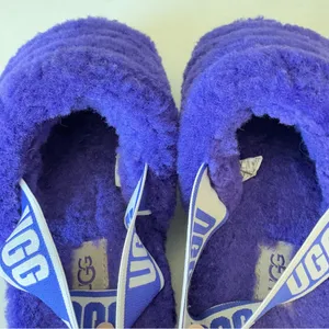 UGG Fluff Yeah Slide Women's Sheepskin Slipper Sandals Purple Size 7 ~Very Good thumbnail 5