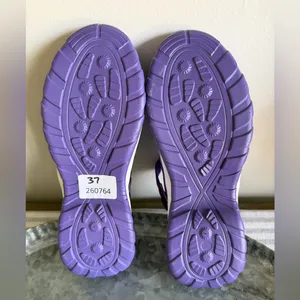 Women's Purple and White Open Heel Strap Mesh Shoe Size 37 aka 7 #260764 thumbnail 7