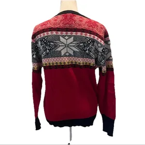 Gemma Huomo Wool Sweater Womens M Red/black knight on a horse Goth Grunge thumbnail 2