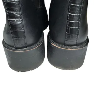 Sam Edelman Justina Chelsea Black Ankle Boots with Platform Sole 10 leather moto thumbnail 5