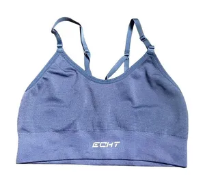 ECHT Sports Bra Blue Seamless Crisscross Back Workout Activewear‎ Small thumbnail 1