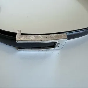 Brighton Women’s Vintage‎ Ladies Black Leather Silver Hardware Dress Belt thumbnail 2