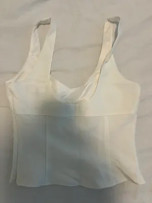 ZARA White Corset Top thumbnail 3