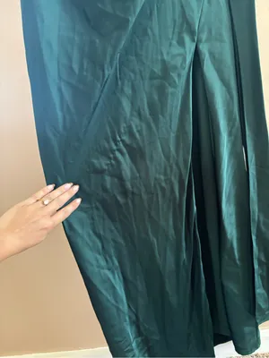 Lulus Signature Elegance Emerald Satin One-Shoulder Maxi Dress Size Large Formal thumbnail 13