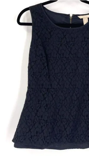 Banana Republic Lace‎ Overlay Career Blouse Sleeveless Back Zip Size 8 medium thumbnail 1