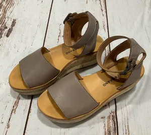 Lucky‎ Brand Taupe Leather Espadrilles Sandals thumbnail 1