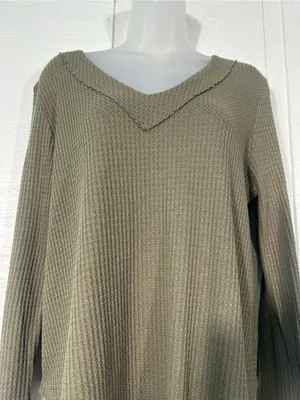 Altard State Green Waffle Top Size Large EUC thumbnail 5