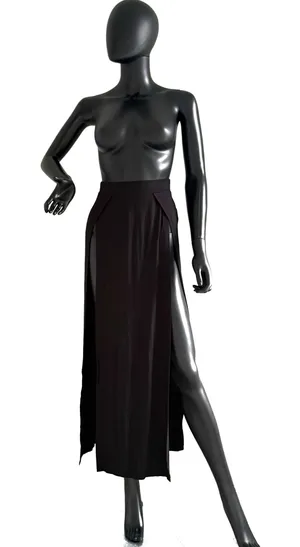High Waist Maxi Skirt High Rise Split Skirt Beach Cover Up Casual Skirt Stretchy thumbnail 1