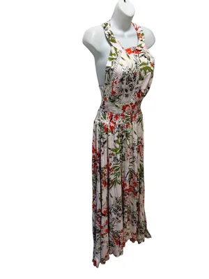 Anthropologie Abel the Label Vienna Floral Halter Maxi Dress L Boho Cottagecore thumbnail 2