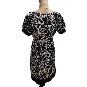 Motherhood Maternity Dress Black White Floral Short‎ Sleeve Large thumbnail 2