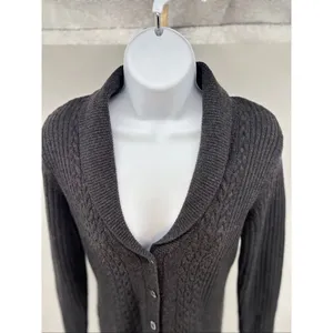 Brooks Brothers 346 Merino Wool Cable Knit Cardigan X-Small Gray Preppy thumbnail 9