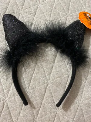 Black cat sparkly headband thumbnail 1