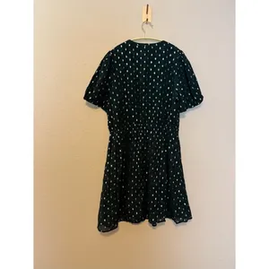 LOFT Metallic Green Pintuck Dress Size Large NWT thumbnail 5