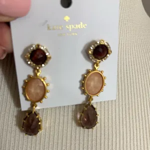Kate Spade Perfectly Imperfect Linear Earrings, Berry-multi, NWT $68 thumbnail 2