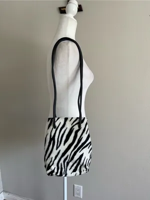 Nine West Black and White Zebra-Print Shoulder Bag thumbnail 4