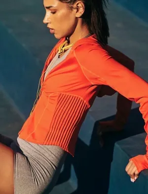 FP Movement Orange Zip-Up Athletic Jacket thumbnail 1