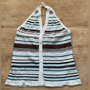 Abercrombie & Fitch Women’s Sz XL Striped Ribbed Halter Sweater Vest thumbnail 7