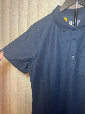 Carhartt‎ NWT Women’s Navy Relaxed Fit Stain Breaker Pocket Polo M thumbnail 4