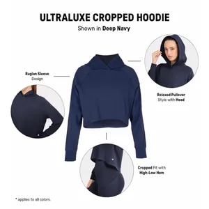 NEW YITTY Active UltraLuxe Cropped Hoodie Soft Long Sleeve Lightweight Jacket XL thumbnail 8
