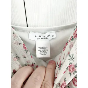 Kirious Los Angeles Floral Draped Neck Midi Dress Coquette Romantic Feminine thumbnail 4