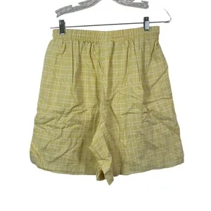 Fresh Produce Yellow Plaid Cotton Shorts Elastic Drawstring Adult L‎ Made in USA thumbnail 2