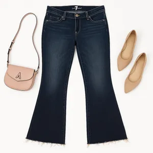 7 For All Mankind A Pocket Bootcut Jeans Size 30 Dark Wash Raw Hem Stretch Denim thumbnail 16