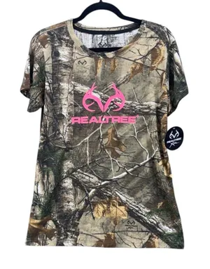 Realtree Womens Camo Shirt Large XTRA Womans Skinny Tee Hunting Outdoor Woodsman thumbnail 1